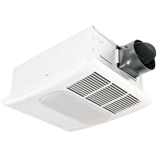 Delta Breez Delta Breez RAD110LED Radiance 110 CFM Single Speed Exhaust Bath Fan with Dimmable LED Light with Heater; Off White RAD110LED